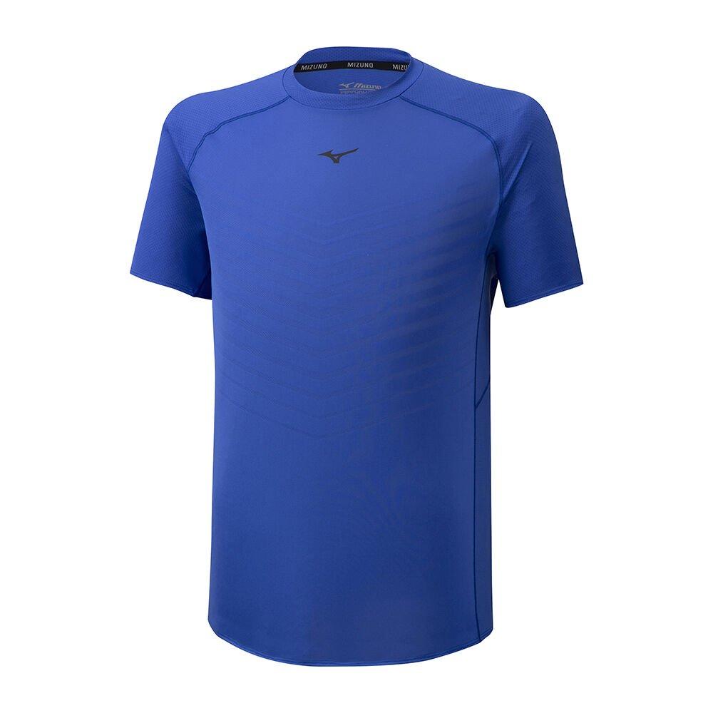 Mizuno Men's Running T-Shirts Blue Jacquard Mesh Apparel - J2GA002229